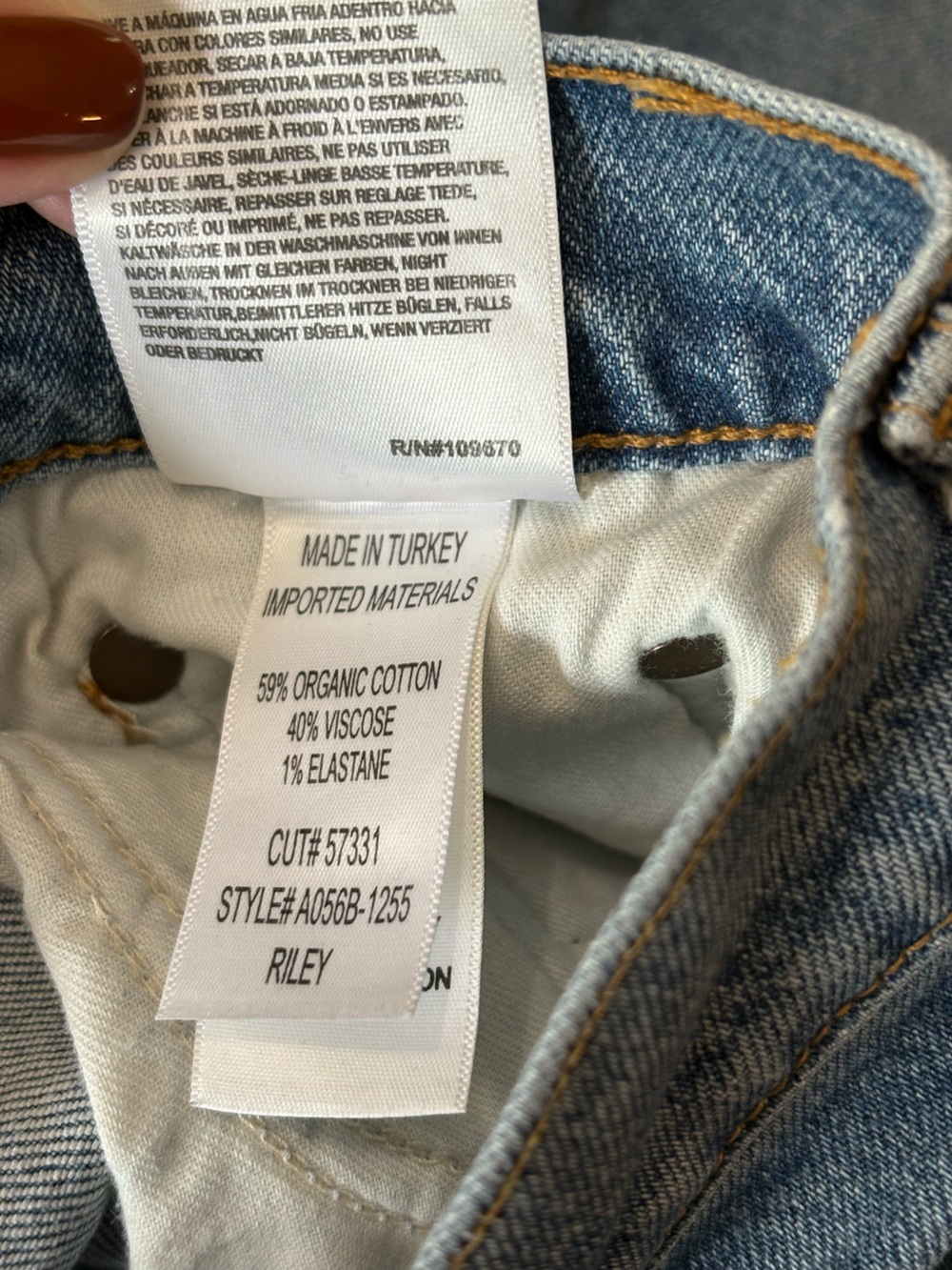 Agolde Riley Distressed Light Wash Blue Denim Jeans - Picture 5 of 10